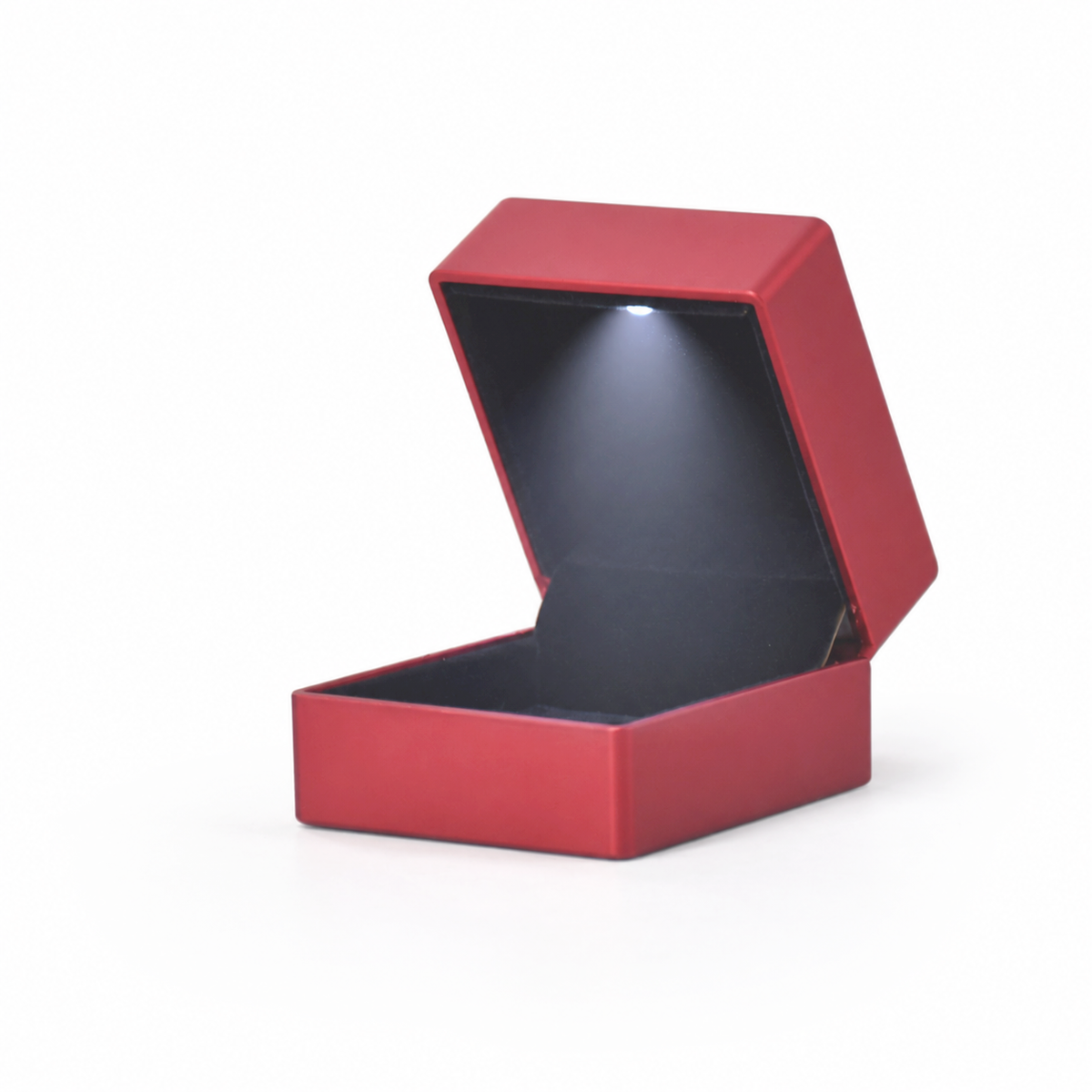 ring box - 12Pcs Red Black Plastic Velvet Ring Box LB56R2-R-12Pcs product view 05