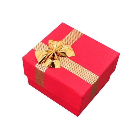ring box - 24-Piece Red Ribbon Paper Ring Gift Boxes B0922-R open view