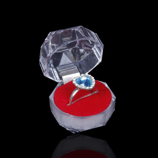 ring box - Red Transparent Acrylic Ring Box front view