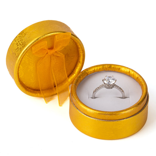 ring box - 30pcs Gold Cardboard Organza Ring Boxes B1422-GL W GL front view