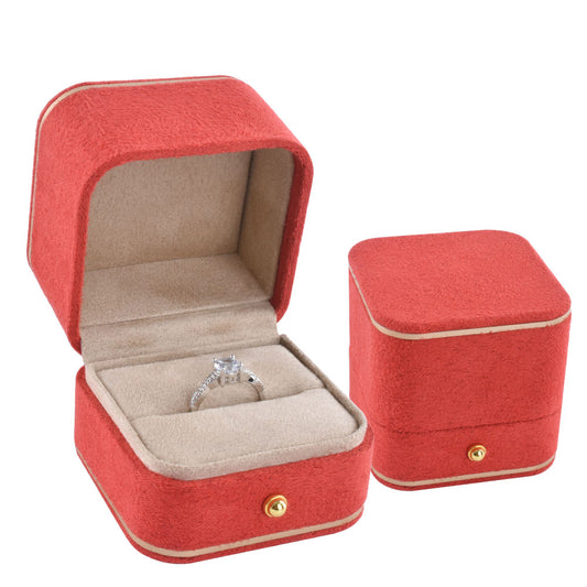 ring box - Suede Ring Box V15R-O BK open view