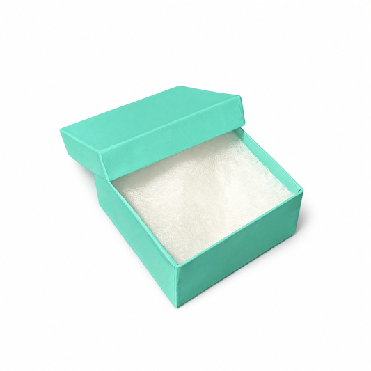 ring box - T Blue Matte Compact Ring Cotton-Filled Jewelry Box 100-Piece Pack BX2834T front view