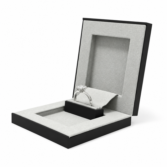 ring box - 48pcs Ring Box PL022R-BK GR front view