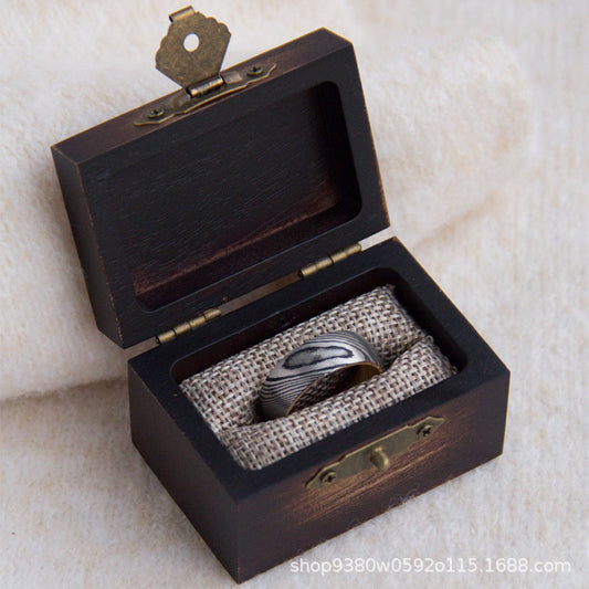 ring box - Wooden Ring Box C00037 front view