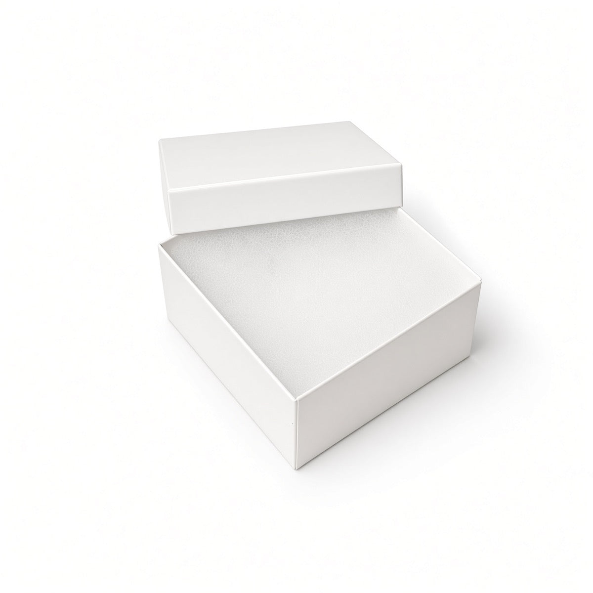 ring box - White Glossy Compact Ring Cotton-Filled Jewelry Box 100-Piece Pack BX2834WG front view