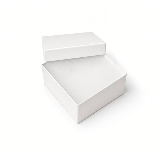 ring box - White Glossy Compact Ring Cotton-Filled Jewelry Box 100-Piece Pack BX2834WG front view