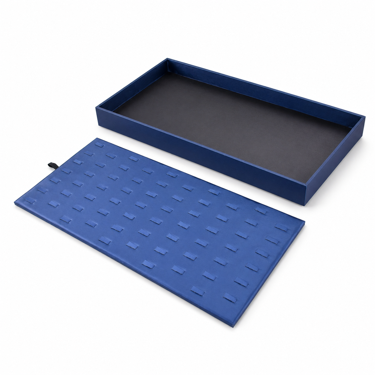 ring display - 65 Blue Ring Tray Display side view