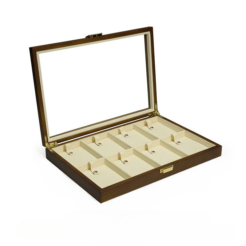 ring display and bracelet display and necklace display - Wooden Wood Tray Necklace Ring Bracelet C01075 detail view