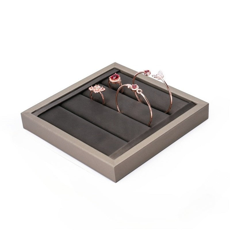 ring display and earring display - Black Beige PU Leather Display Stand Ring Earring C02800 product view 12