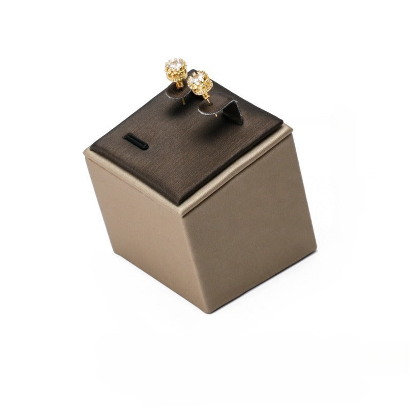 ring display and earring display - Black Beige PU Leather Display Stand Ring Earring C02800 product view 15