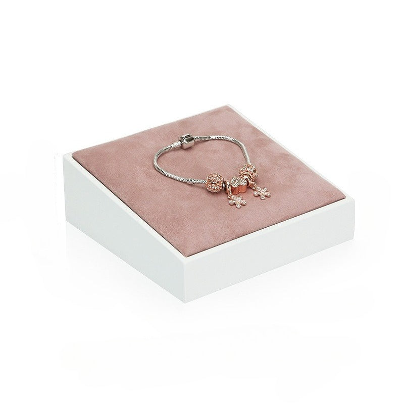 ring display and earring display - Pink White Velvet Display Stand Ring Earring C02693 detail view
