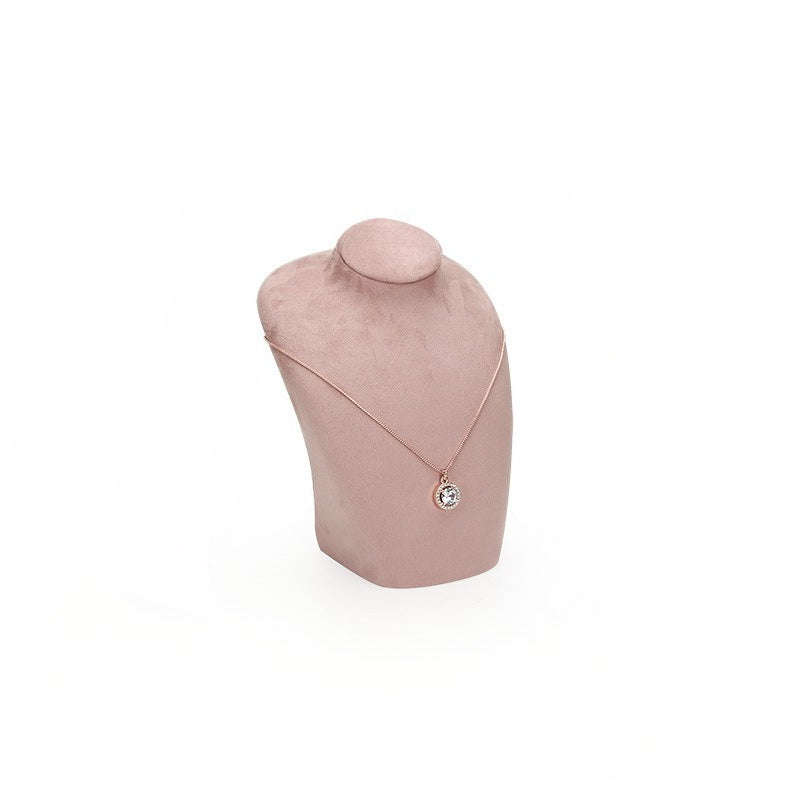 ring display and earring display - Pink White Velvet Display Stand Ring Earring C02693 side view