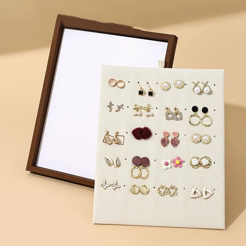 ring display and earring display and sterling silver jewelry - Black Ring Earrings Display Stand detail view