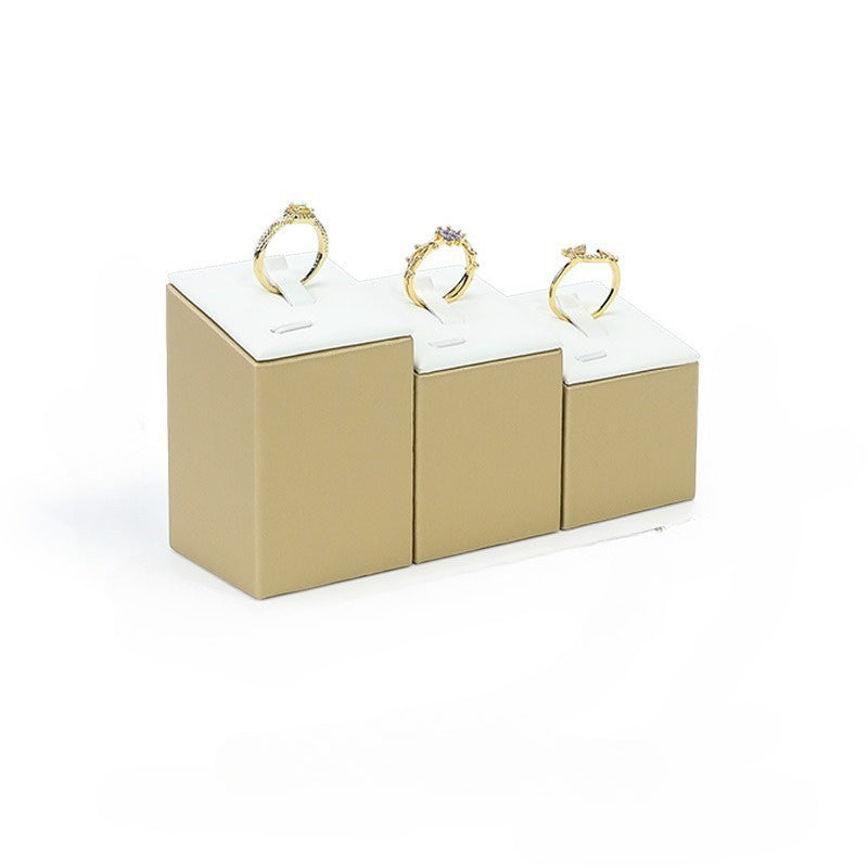 ring display - Leather Ring Display Stand Holder C02064 open view