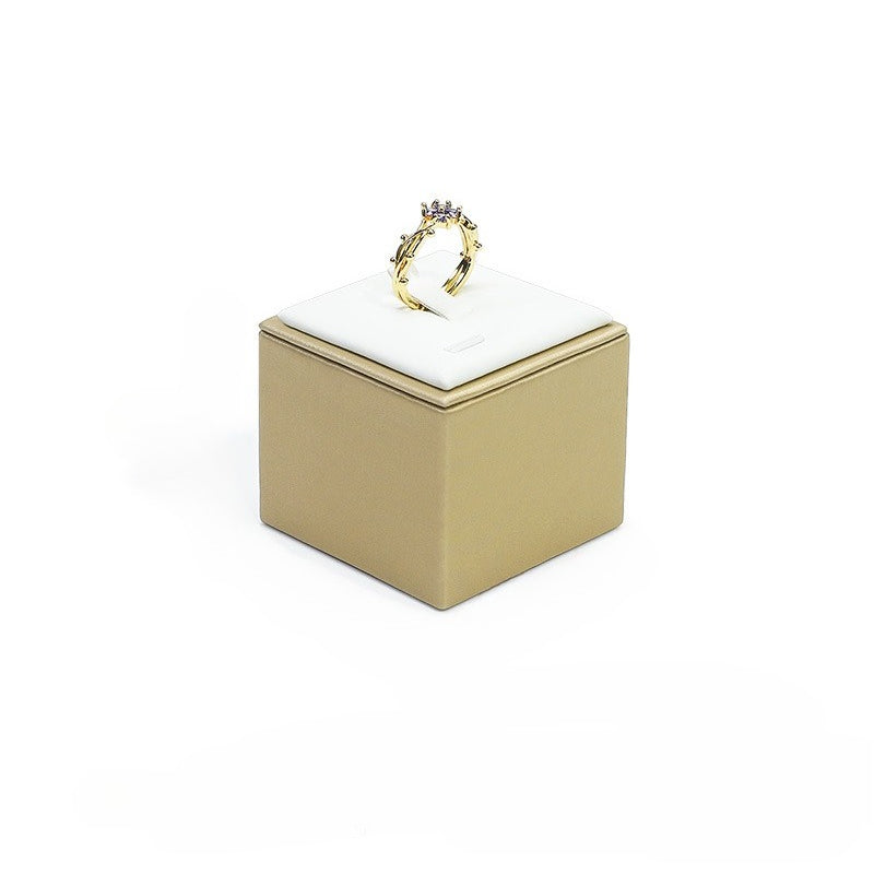 ring display - Leather Ring Display Stand Holder C02064 side view