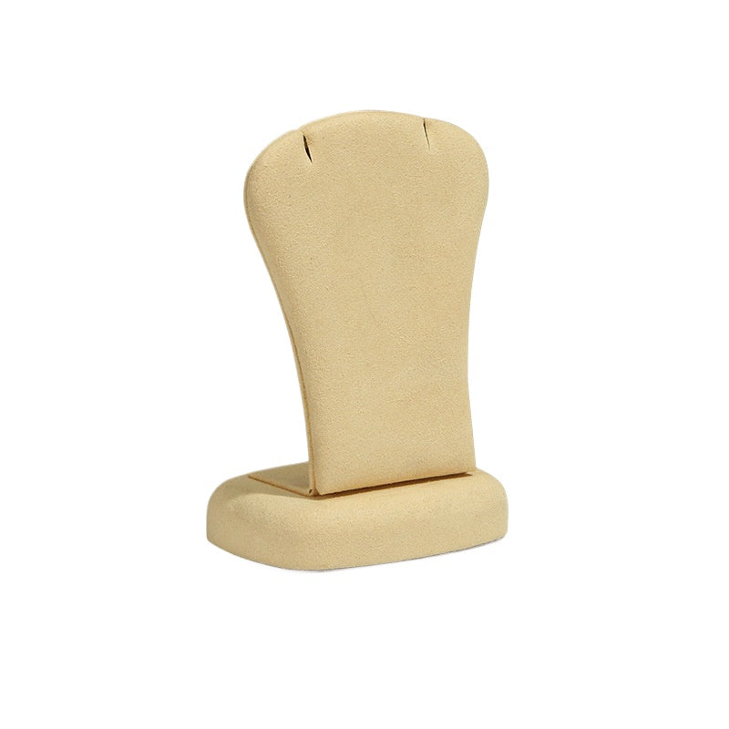ring display and necklace display - Beige Gold Microfiber Display Stand Ring Necklace C00920 product view 05