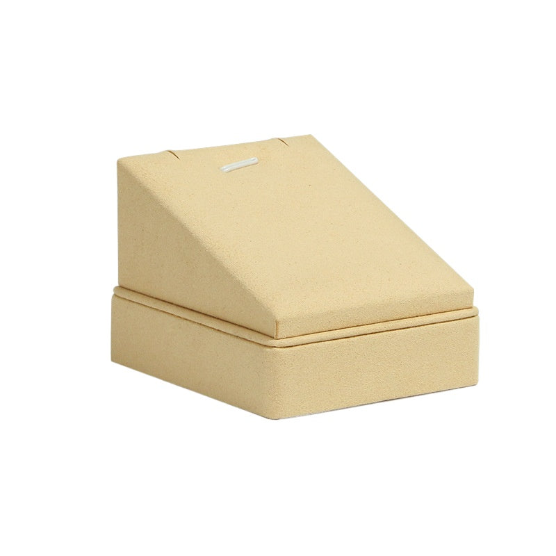 ring display and necklace display - Beige Gold Microfiber Display Stand Ring Necklace C00920 product view 06