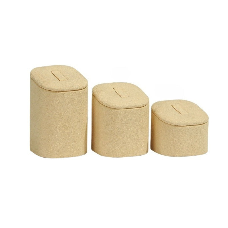 ring display and necklace display - Beige Gold Microfiber Display Stand Ring Necklace C00920 product view 07
