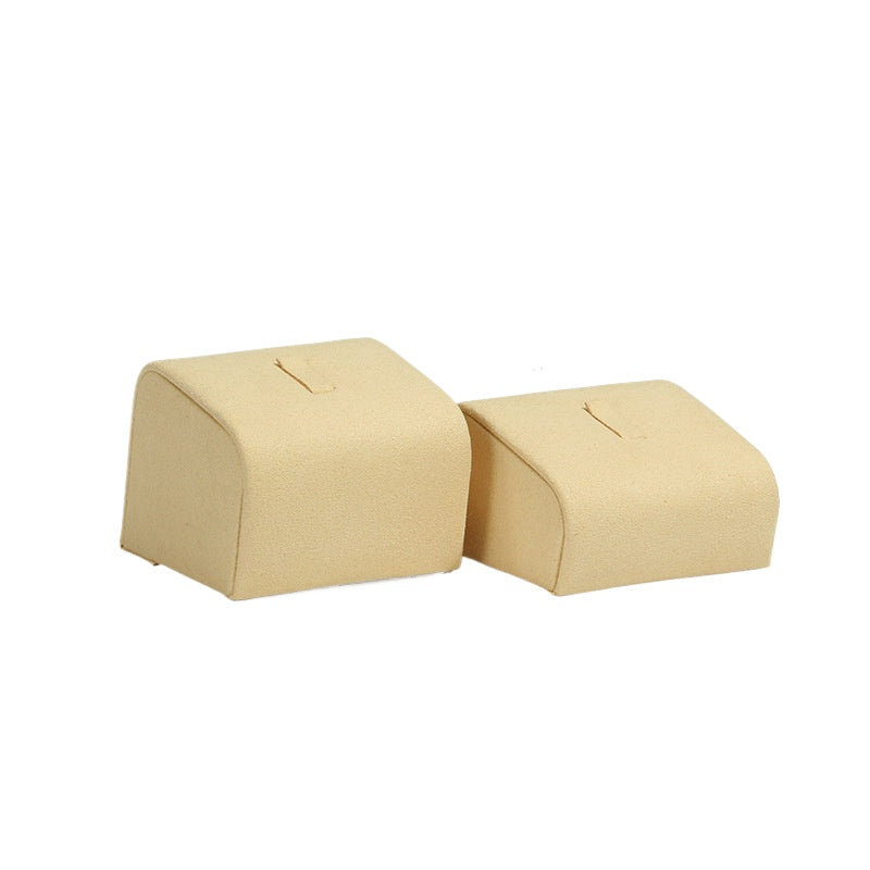ring display and necklace display - Beige Gold Microfiber Display Stand Ring Necklace C00920 product view 08