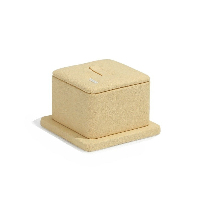 ring display and necklace display - Beige Gold Microfiber Display Stand Ring Necklace C00920 product view 09