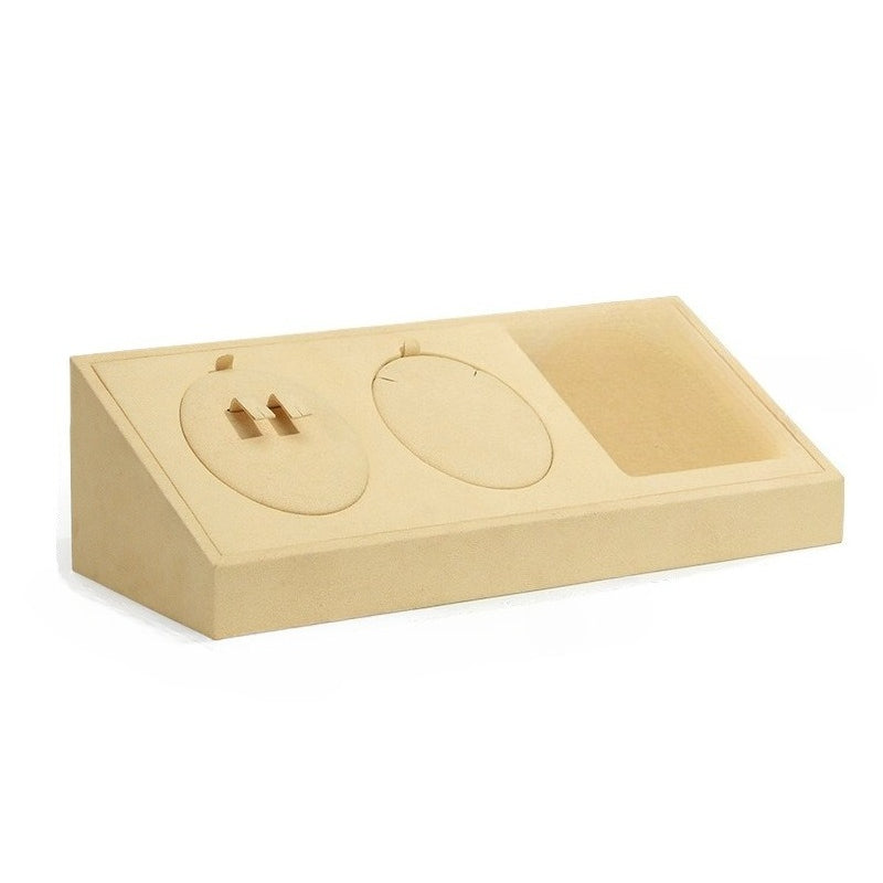ring display and necklace display - Beige Gold Microfiber Display Stand Ring Necklace C00920 product view 11