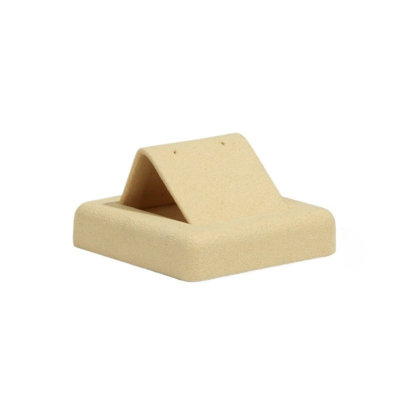 ring display and necklace display - Beige Gold Microfiber Display Stand Ring Necklace C00920 product view 13