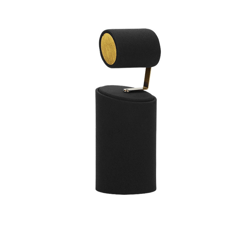 ring display and necklace display - Black Microfiber Display Stand Necklace Ring C02296 product view 05