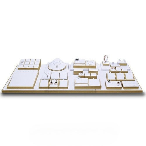 ring display and necklace display - Gold White Display Necklace Ring Stand C00713 product view 06