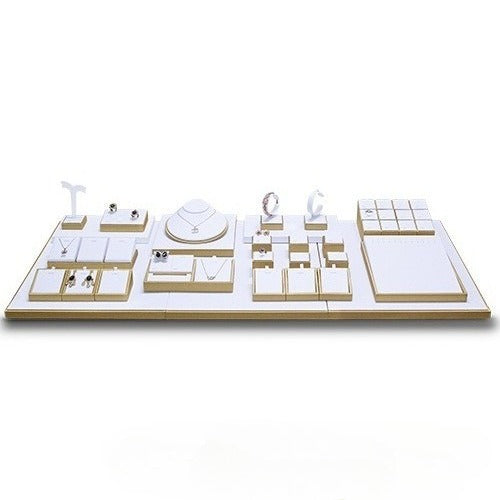ring display and necklace display - Gold White Display Necklace Ring Stand C00713 product view 08