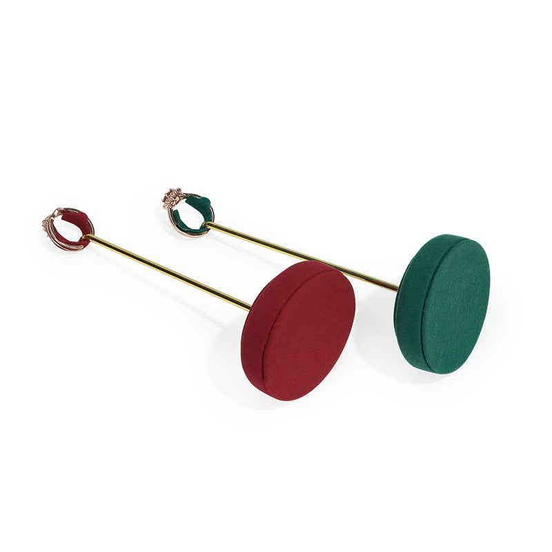 ring display - Gold Velvet Metal Ring Display Stand Holder C02836 open view