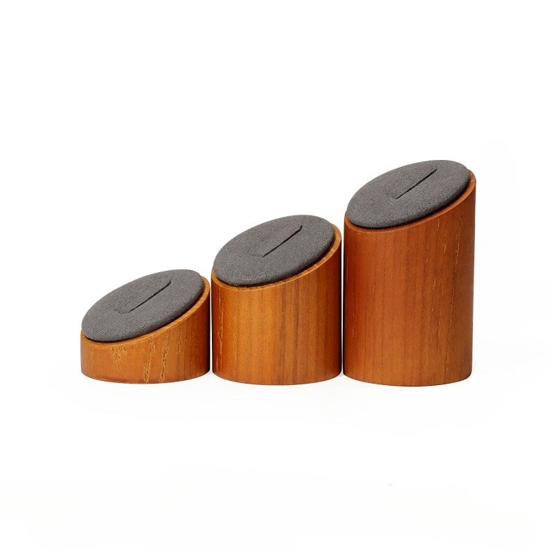 ring display - Wooden Wood Ring Display Stand Holder C02456 side view