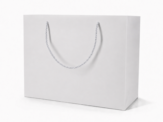 white extra-large landscape paper gift tote bag with rope handles, 24 pack