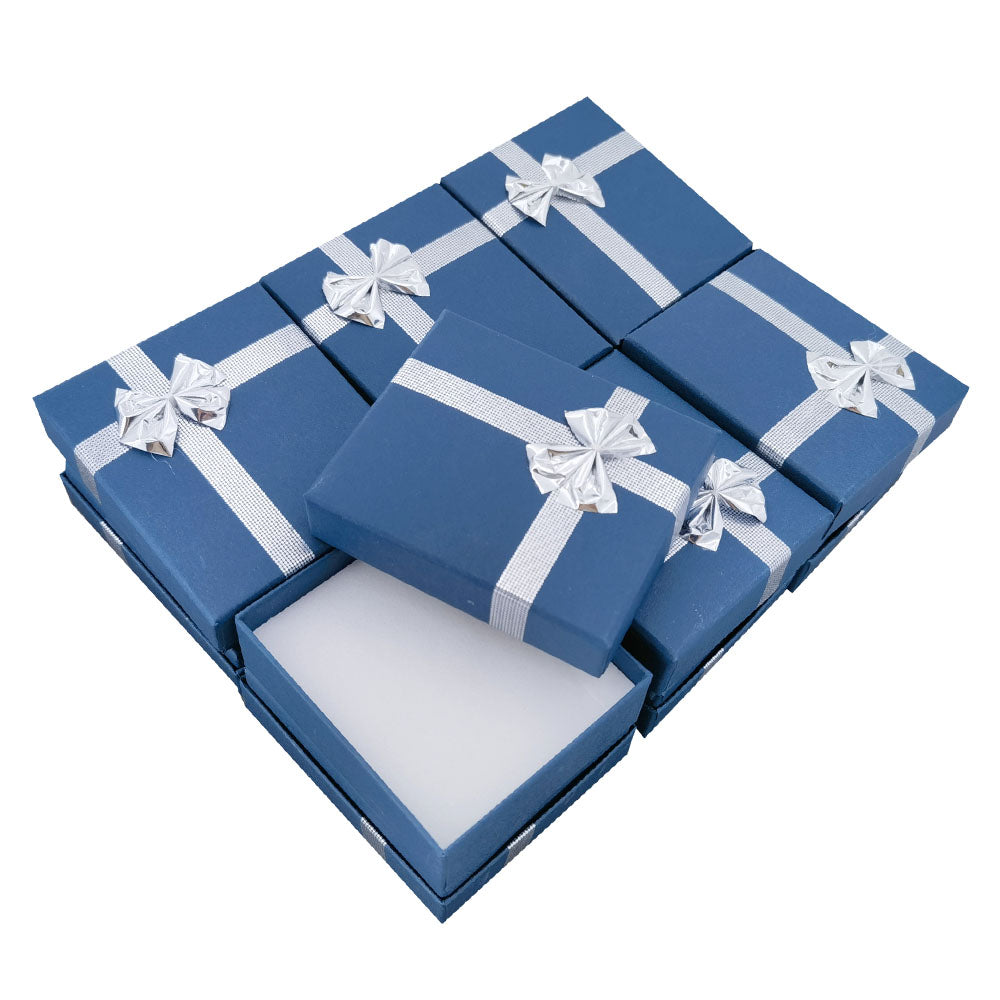 Navy Blue ribbon paper pendant jewelry gift box, pack arrangement