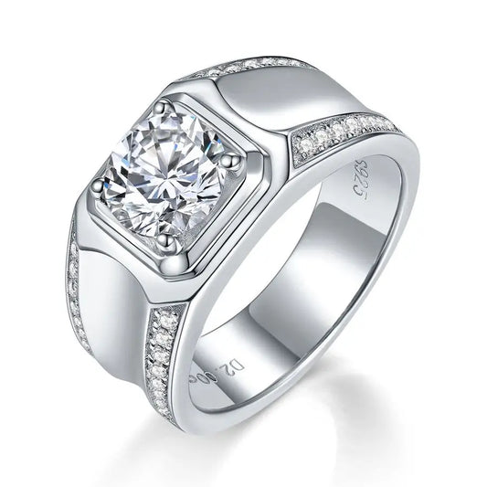 sterling silver jewelry - 925 Silver Ring SLM0063R-1CT-6 front view