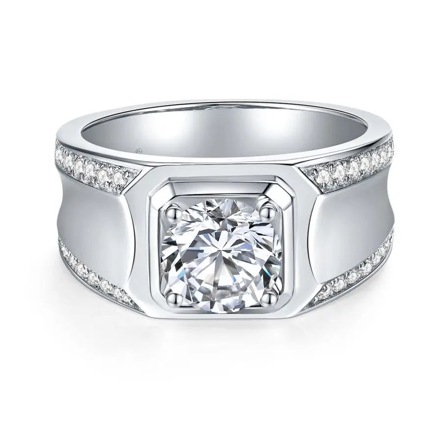 sterling silver jewelry - 925 Silver Ring SLM0063R-1CT-6 open view