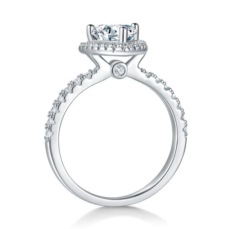 sterling silver jewelry - 925 Silver Ring SLM0050R-White-6 side view