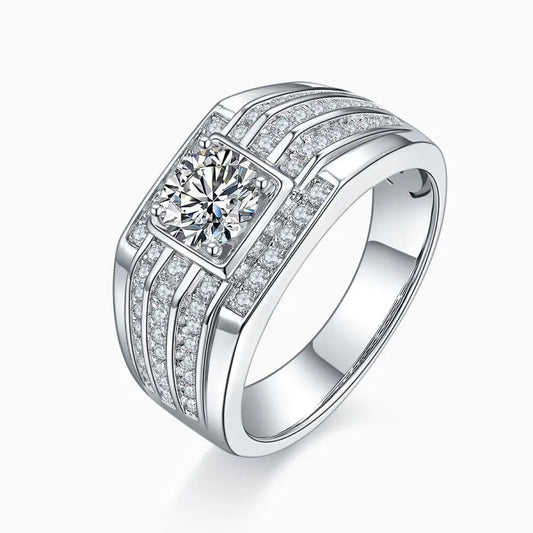 sterling silver jewelry - 925 Silver Ring SLM0083R-White-6 front view