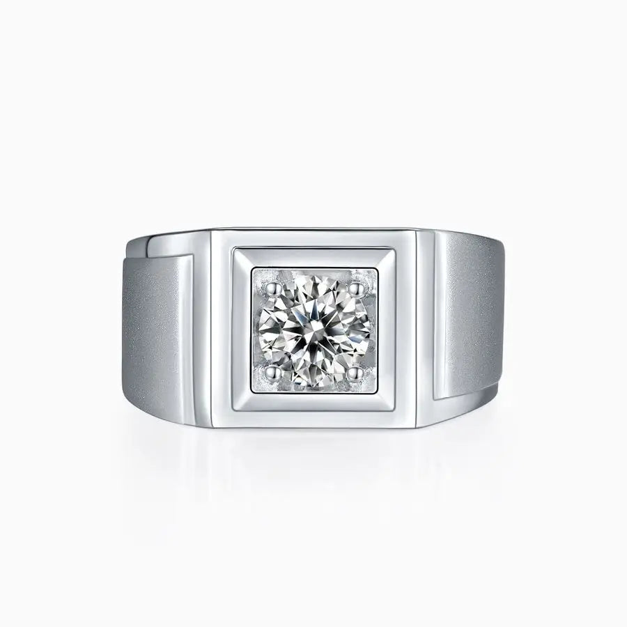 sterling silver jewelry - Silver Ring SLM0079R-White-6 open view