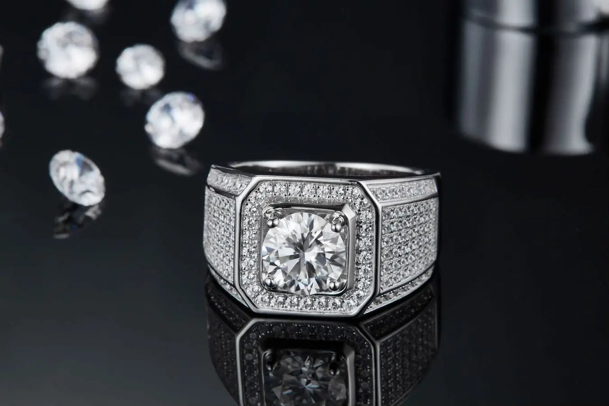 sterling silver jewelry - Silver Gold Ring SLM0067R-silver-6 detail view