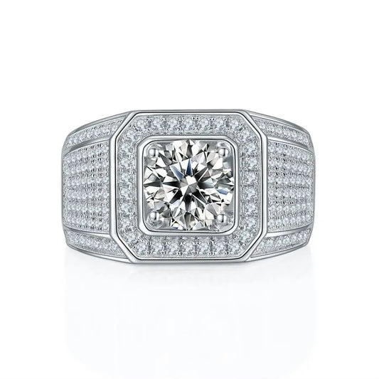 sterling silver jewelry - Silver Gold Ring SLM0067R-silver-6 open view