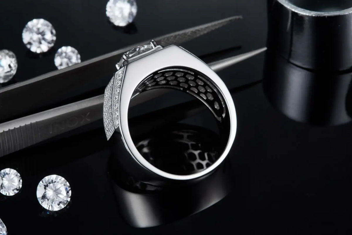 sterling silver jewelry - Silver Gold Ring SLM0067R-silver-6 product view 05