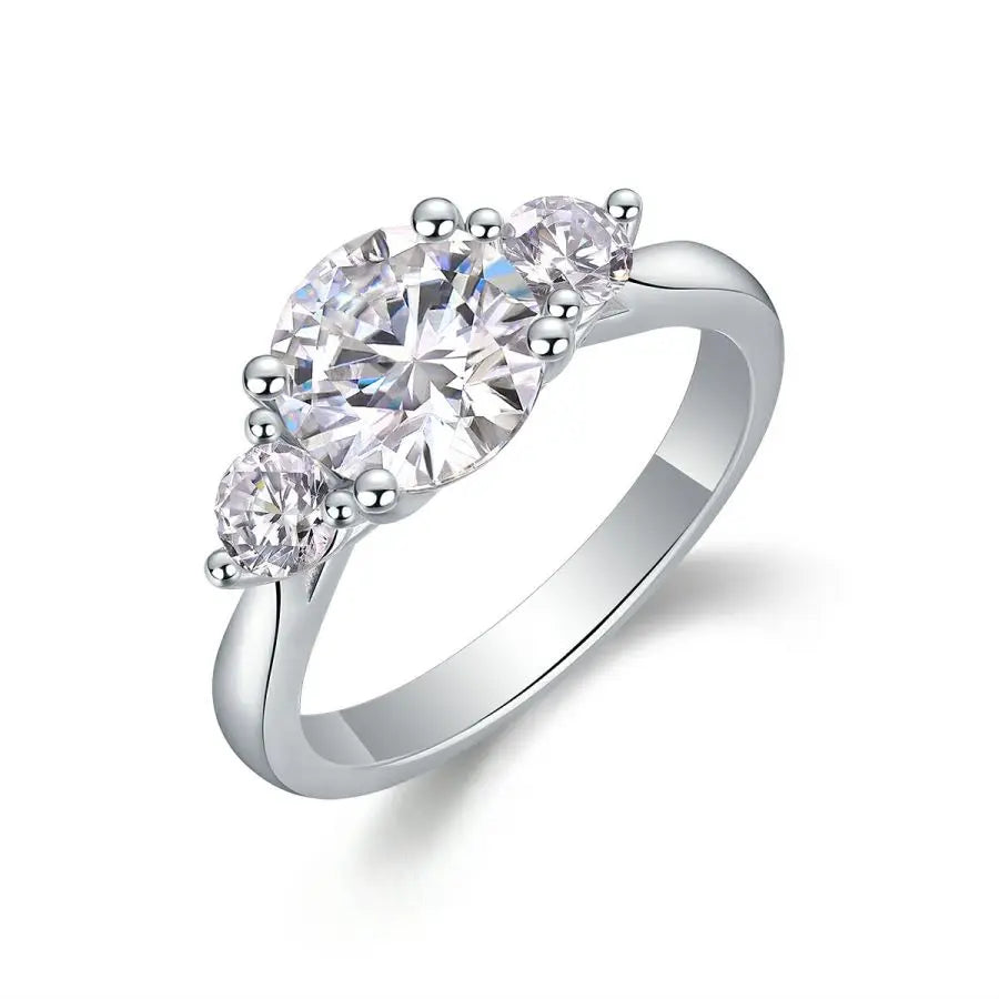 sterling silver jewelry - 925 Silver White Ring SLM0107R-White-6 front view