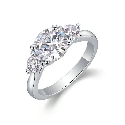 sterling silver jewelry - 925 Silver White Ring SLM0107R-White-6 front view