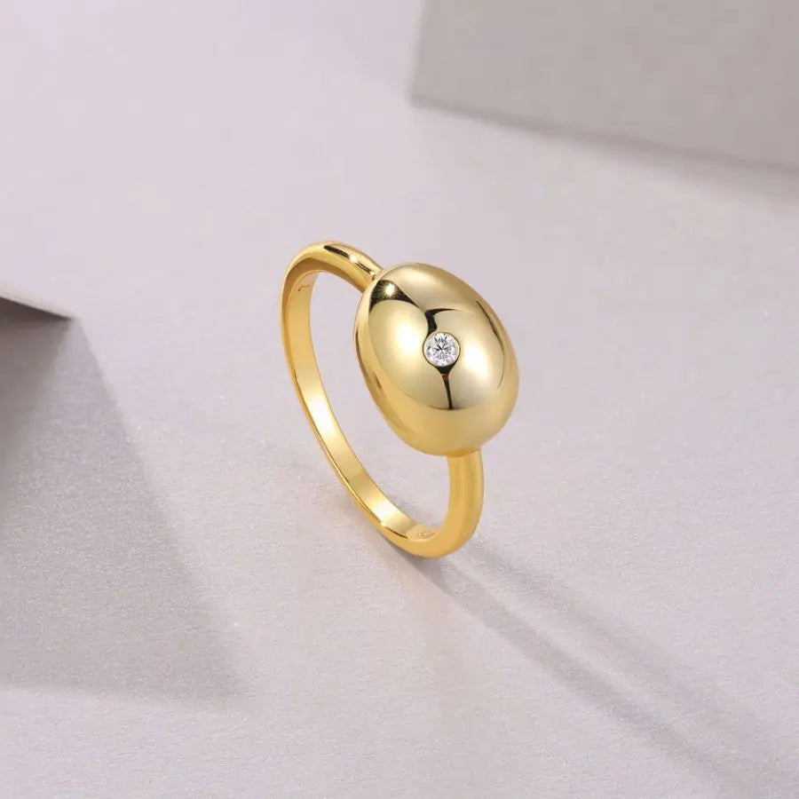 sterling silver jewelry - Silver Ring SLM0044R-Golden-6 side view