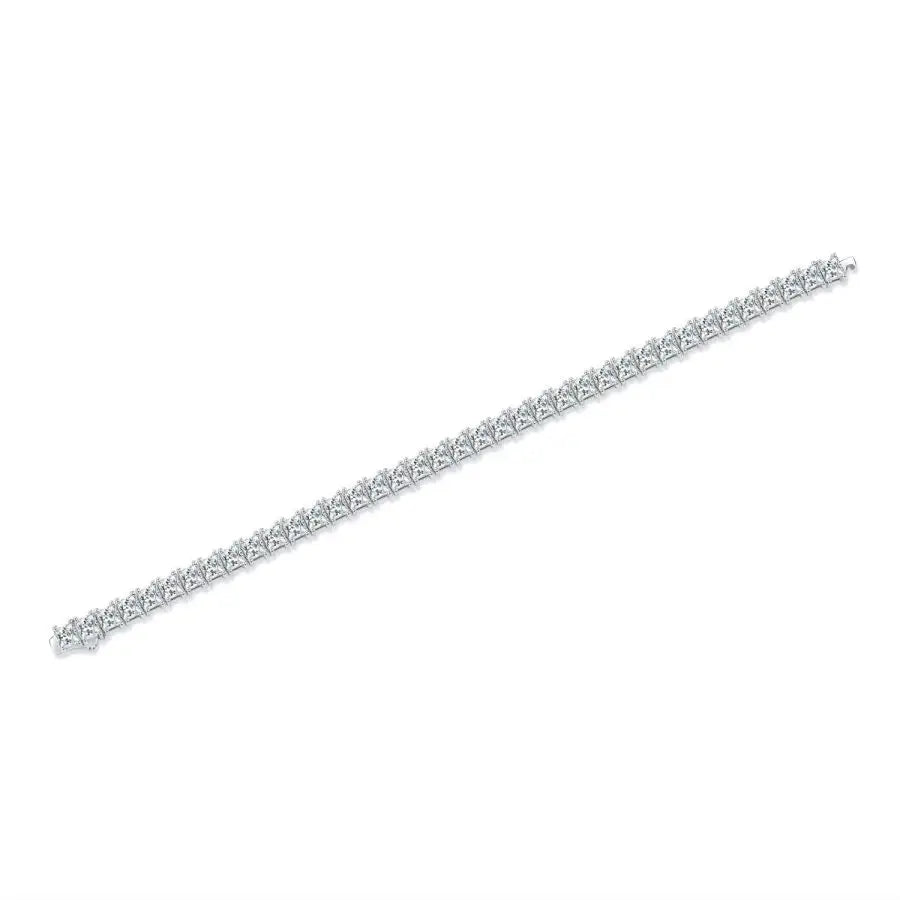 sterling silver jewelry - 925 White Gold Bracelet SLM0018B-White-16.5cm open view