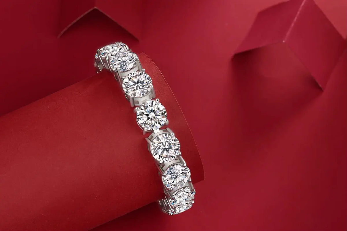 sterling silver jewelry - Bracelet SLM0014B-White-17cm detail view