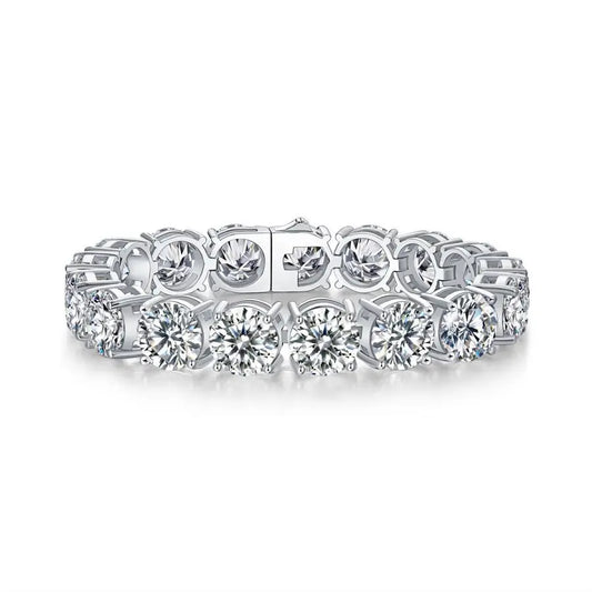 sterling silver jewelry - Bracelet SLM0014B-White-17cm front view