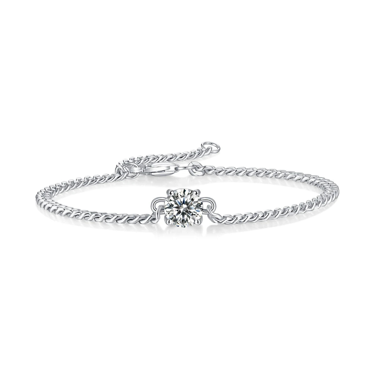sterling silver jewelry - 925 Silver Bracelet SLM0051B-silver-19cm front view