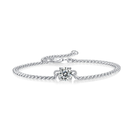 sterling silver jewelry - 925 Silver Bracelet SLM0051B-silver-19cm front view