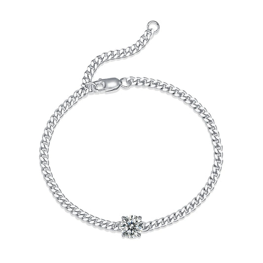 sterling silver jewelry - 925 Silver Bracelet SLM0051B-silver-19cm open view